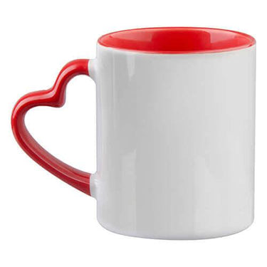 Taza color interior/asa de Corazon Rojo